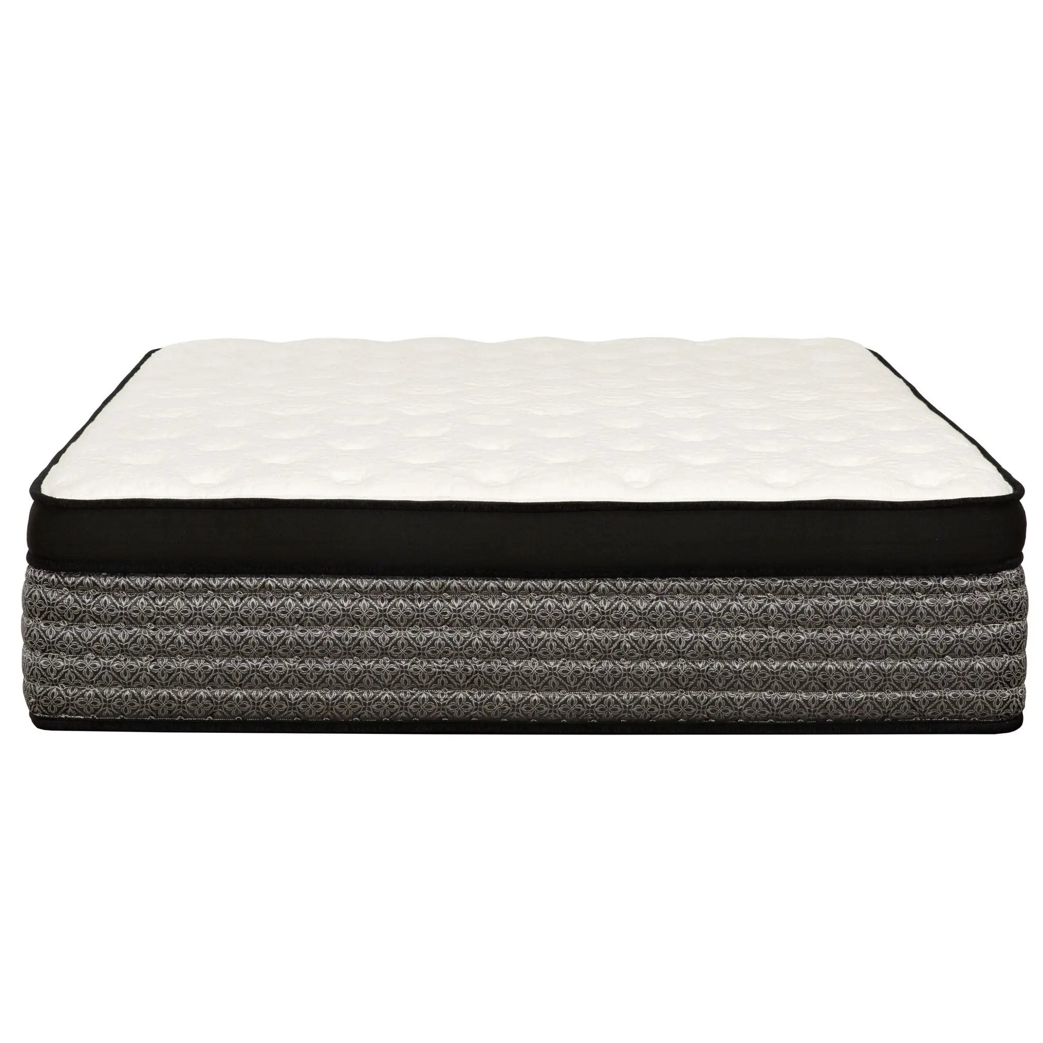 16" Premium Hybrid Mattress In A Box Plush Gel Memory Foam Top With Cooling Technology - Gray / White - Queen by Unique Piece Furniture