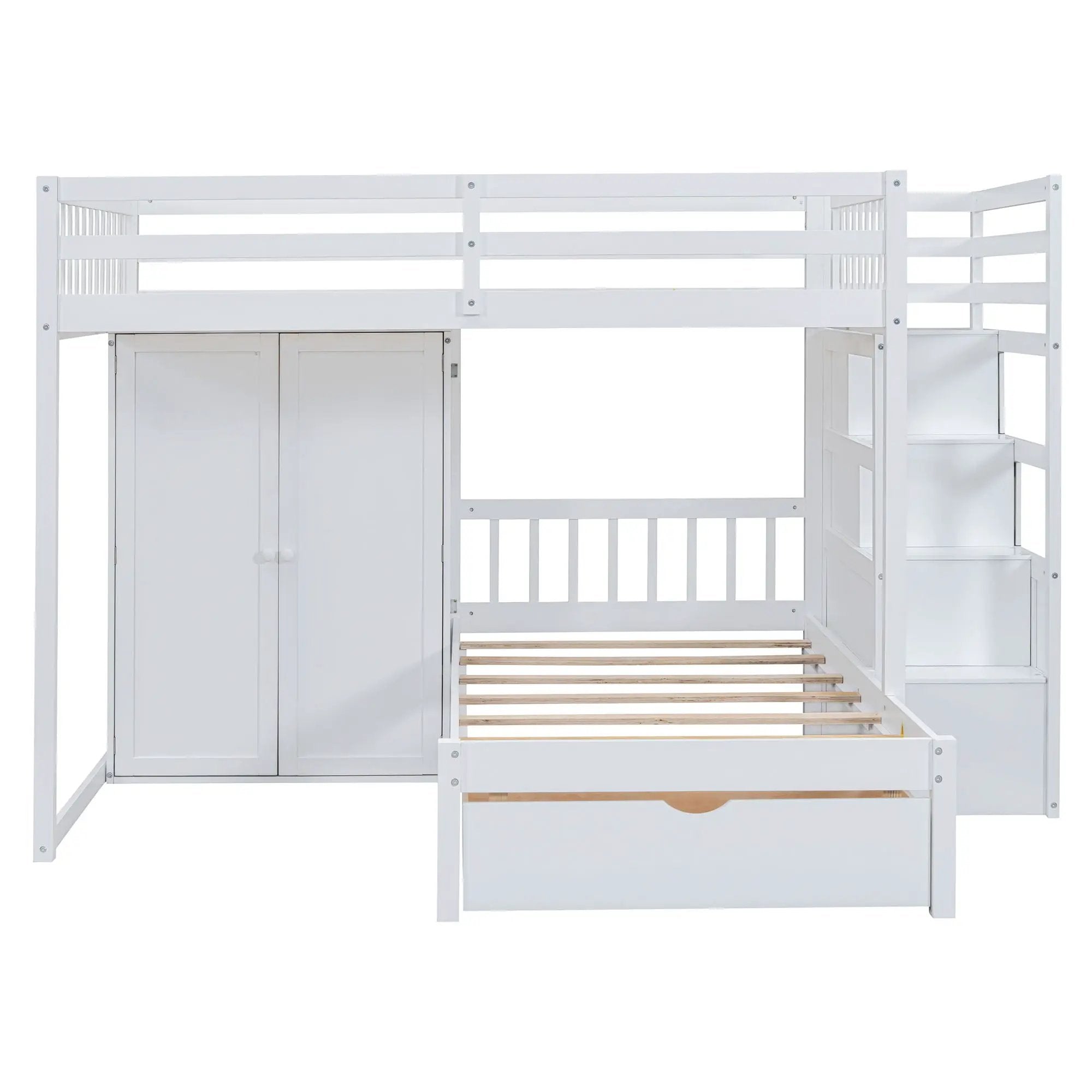 Bunk Bed With Wardrobe, Drawers by Unique Piece Furniture