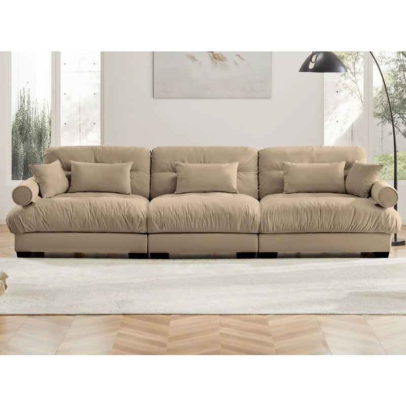 Modern Oversize Sofa With Cloud Like Comfort, Featuring Waist And Throw Pillows by Unique Piece Furniture