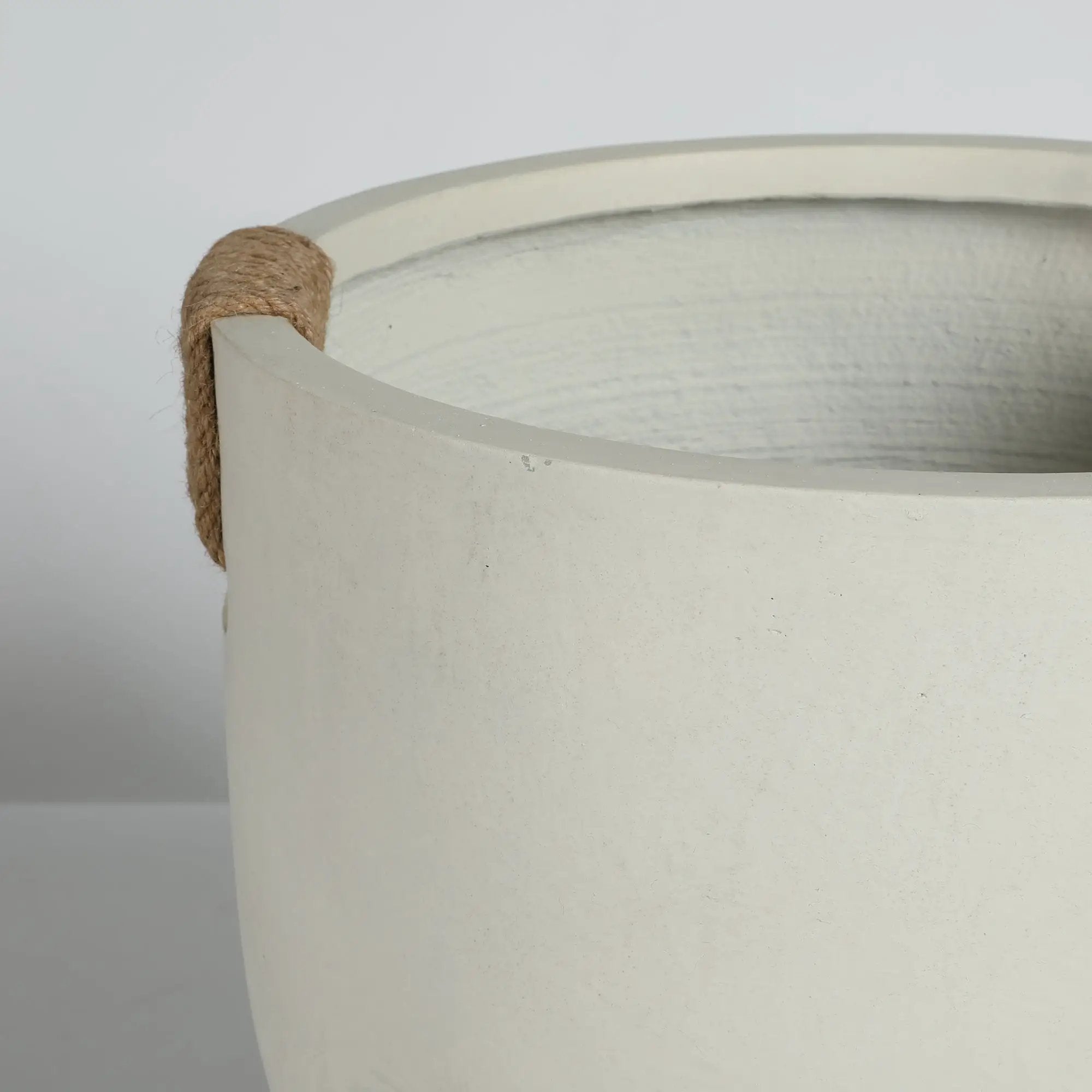 Round Concrete Planter Set of 2, Large Handmade Off White Pots by HouseOfZazla