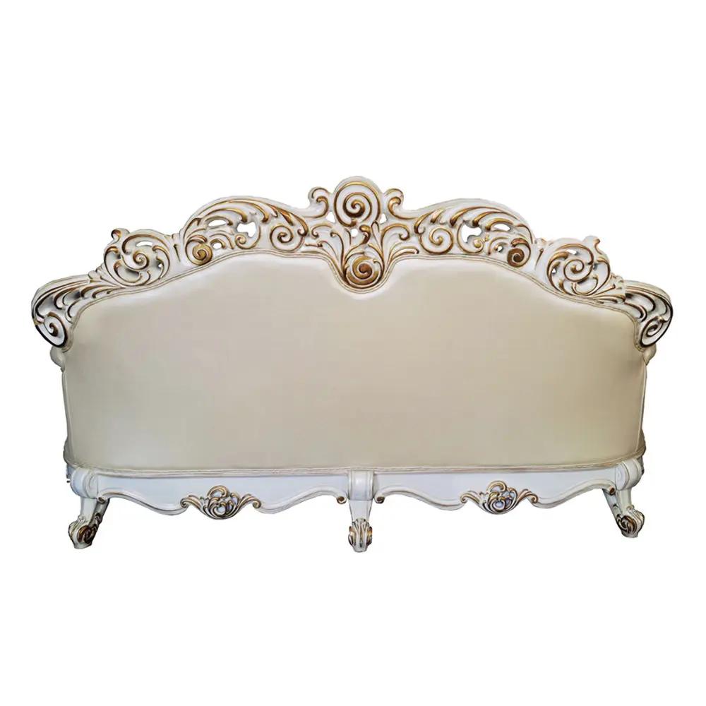 Vendome - Sofa With 5 Pillows - Champagne Synthetic Leather & Antique Pearl by Unique Piece Furniture