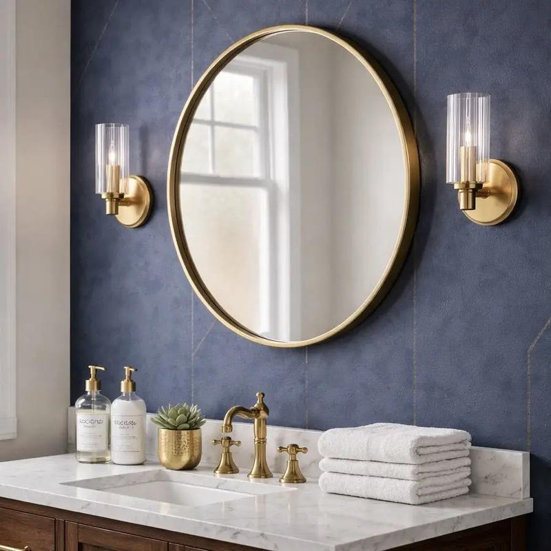 Jardin - Single Light Wall Sconce With Clear Ribbed Satin - Clear / Gold by Unique Piece Furniture