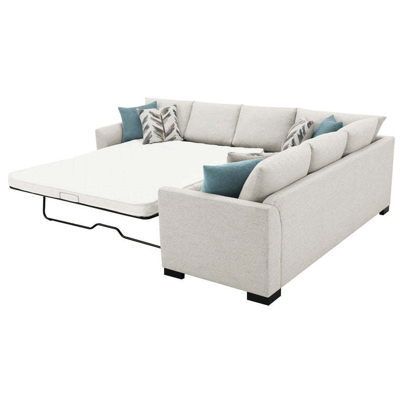 Radison - Upholstered Sectional Sofa With Hidden Sleeper - Greige by HouseOfZazla