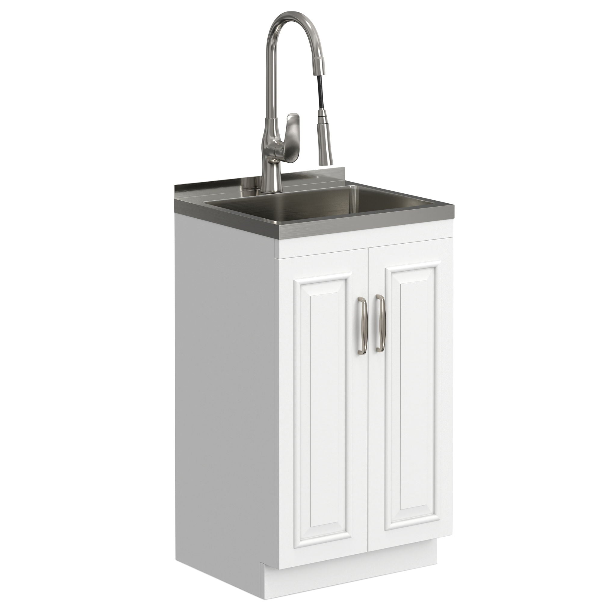 Darwin - Deluxe Laundry Cabinet With Pull-Out Faucet And Stainless Steel Sink by HouseOfZazla