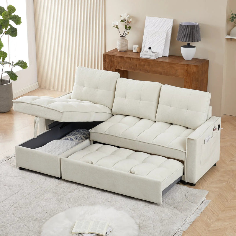 71.3" Reclining Sofa Bed with USB Ports by HouseOfZazla