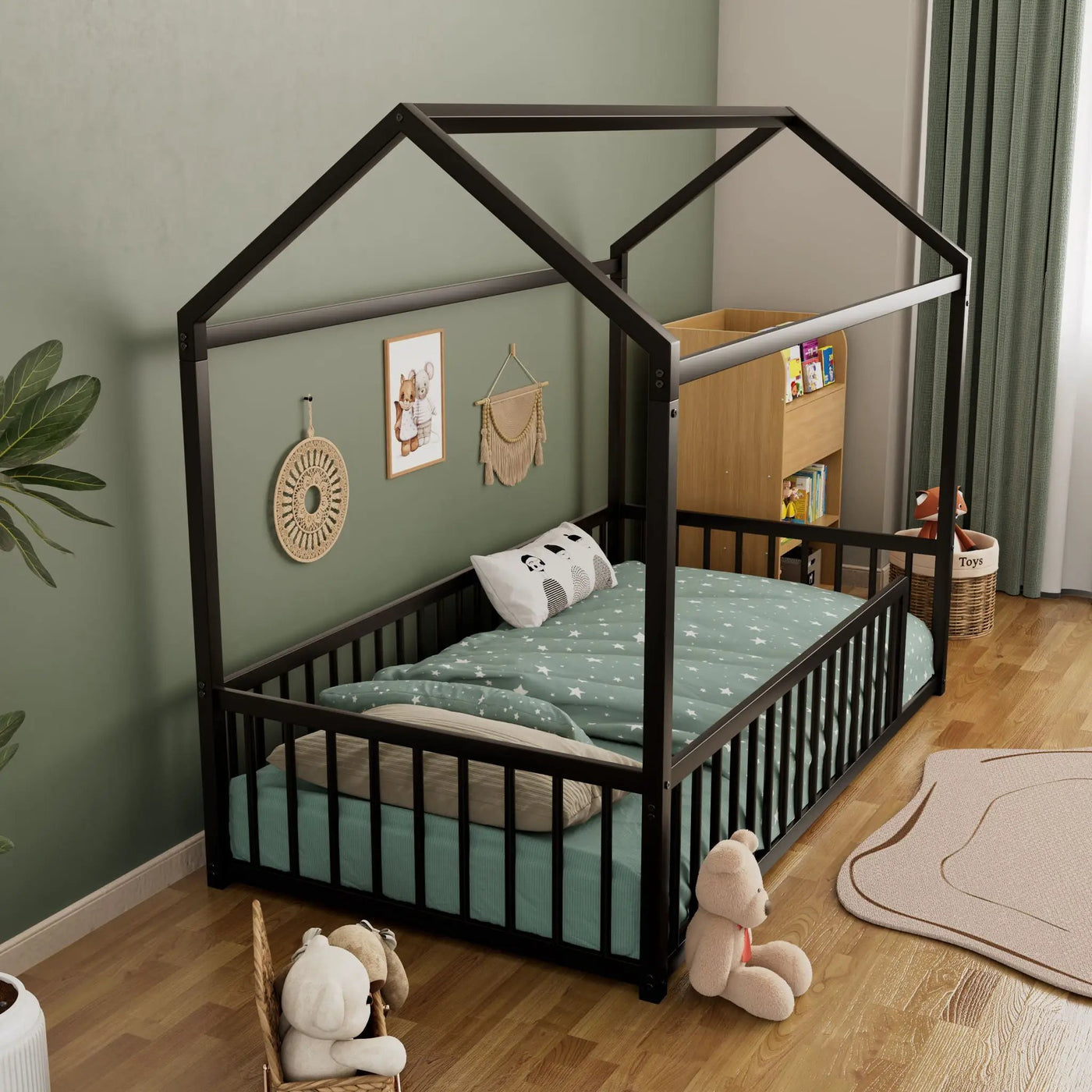 Montessori Floor Bed Frame With House Shape by HouseOfZazla