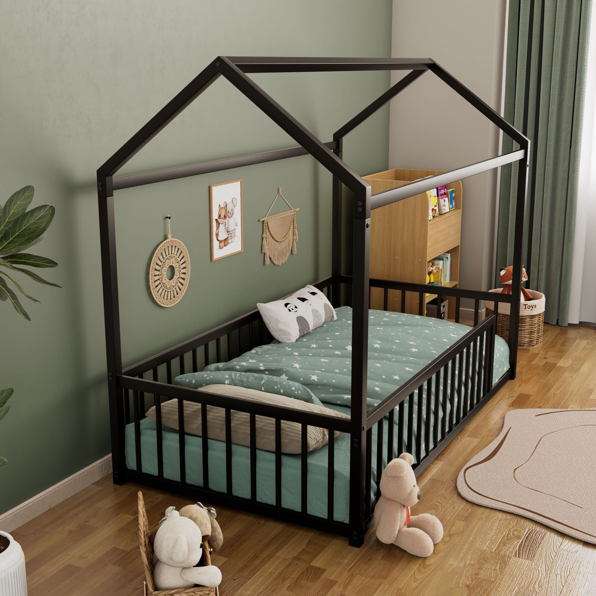 Montessori Floor Bed Frame With House Shape by HouseOfZazla