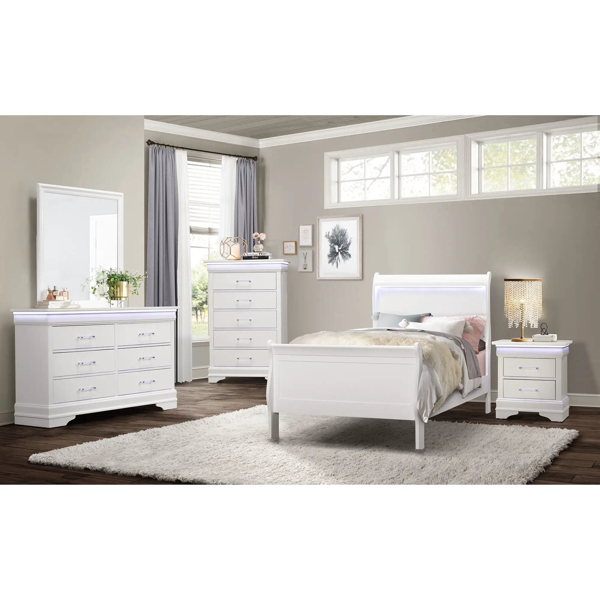 Charlston - Bed With LED by Unique Piece Furniture