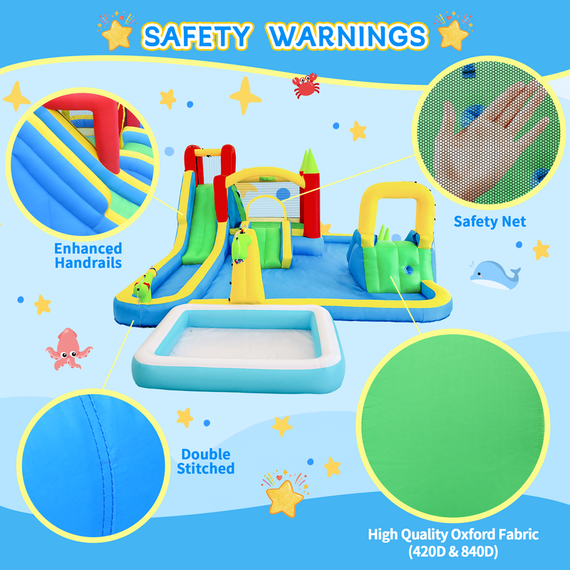 11-in-1 Inflatable Slide Water Park for Kids by HouseOfZazla