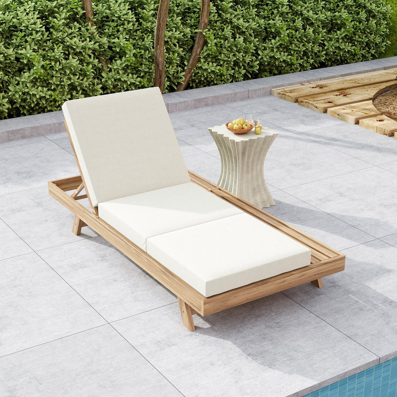 Lounge Chaise Set, Space Available On One Side, Acacia Solid Wood In by HouseOfZazla