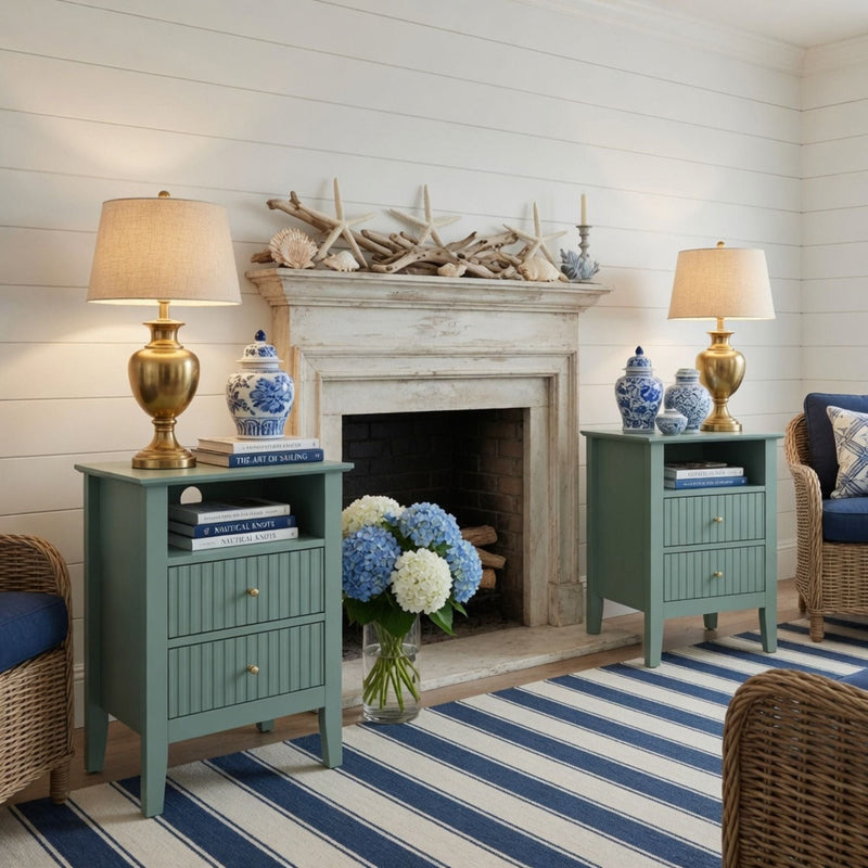 Fluted Nightstand With 2 Drawers by HouseOfZazla