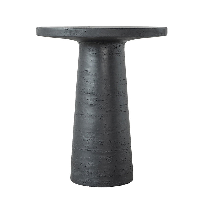 Black Round Side Table with Pedestal Base by BLAKHOM