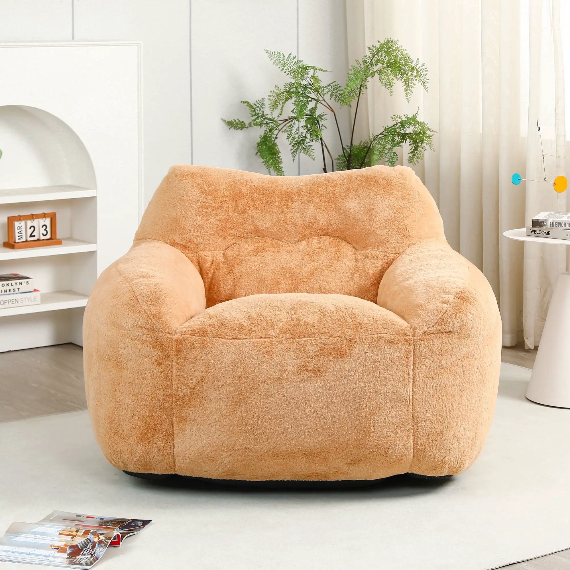Beanbag Sofa Chair With Armrests Stuffed High Density Foam by Unique Piece Furniture