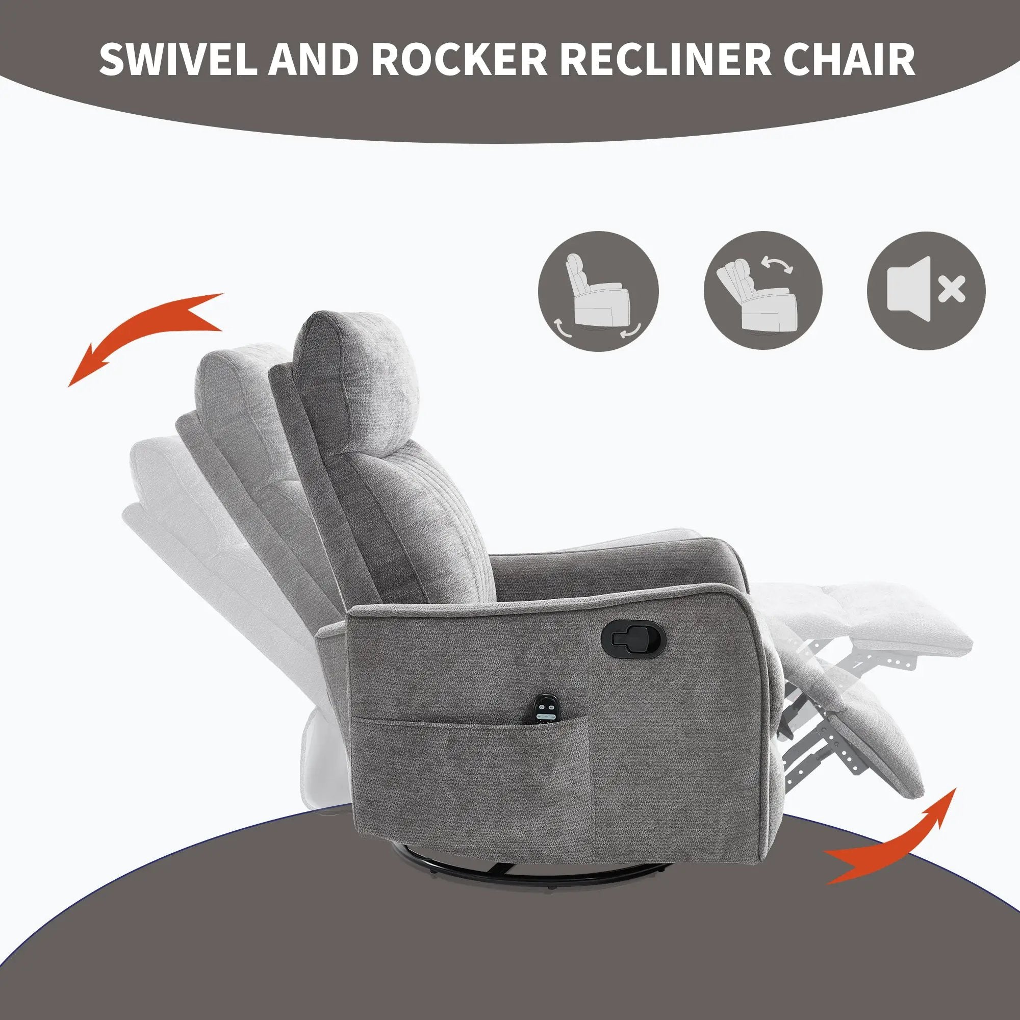 ComfortMax Dark Gray Recliner Chair by HouseOfZazla