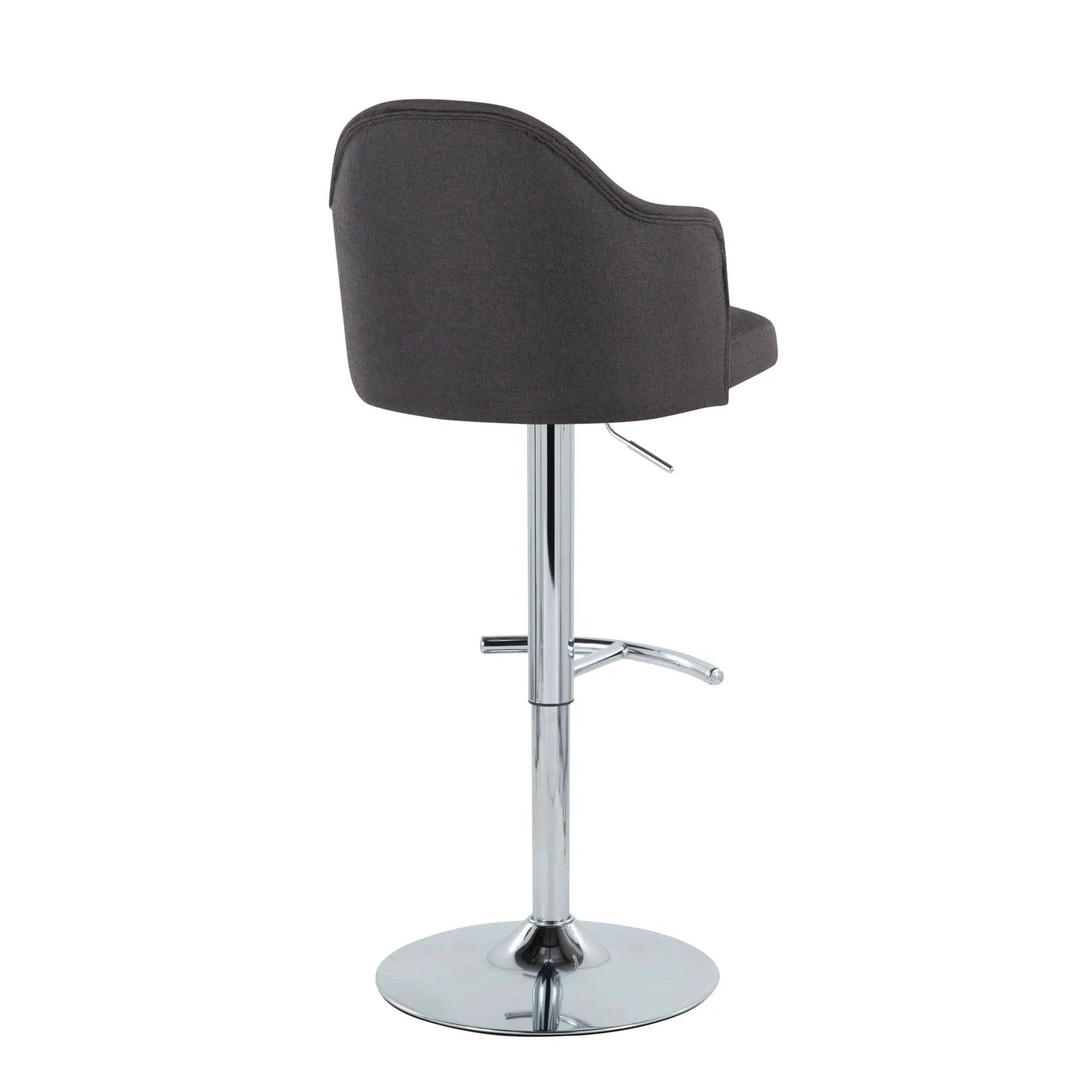 Ahoy - Contemporary Adjustable Barstool With Swivel With Rounded T Footrest (Set of 2) by HouseOfZazla