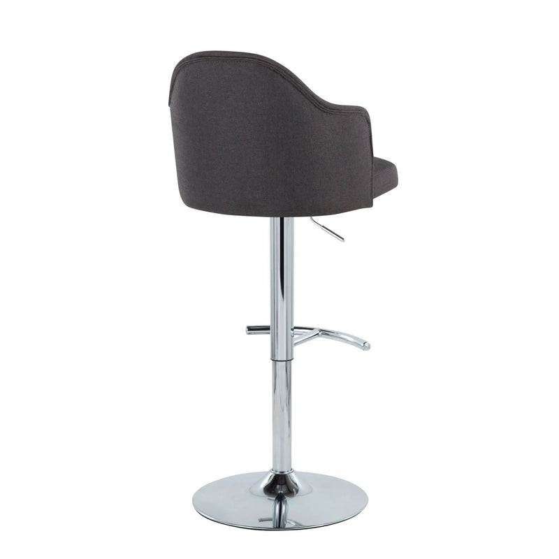 Ahoy - Contemporary Adjustable Barstool With Swivel With Rounded T Footrest (Set of 2) by HouseOfZazla