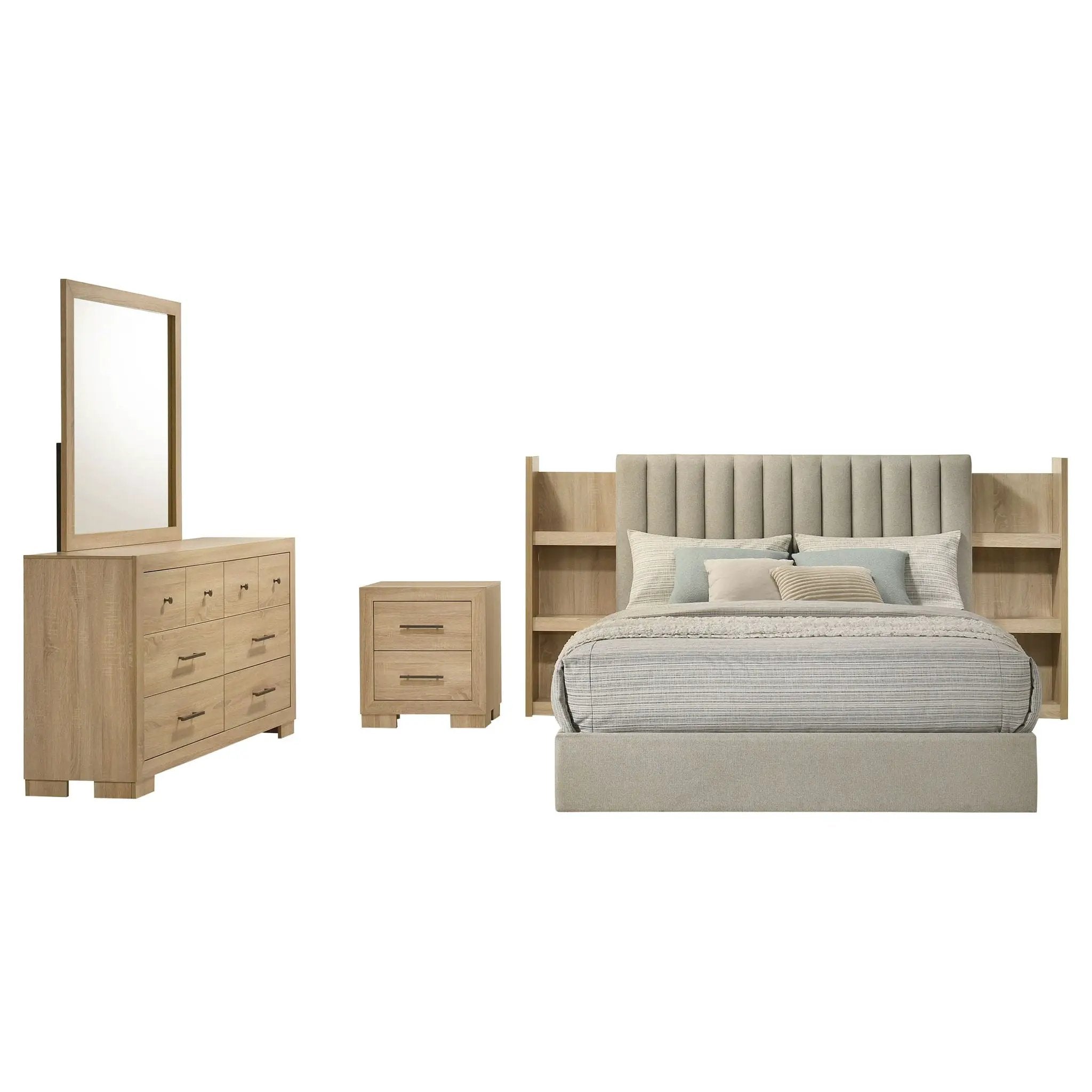 Arielle 4-piece Queen Bedroom Set Light Oak by Unique Piece Furniture