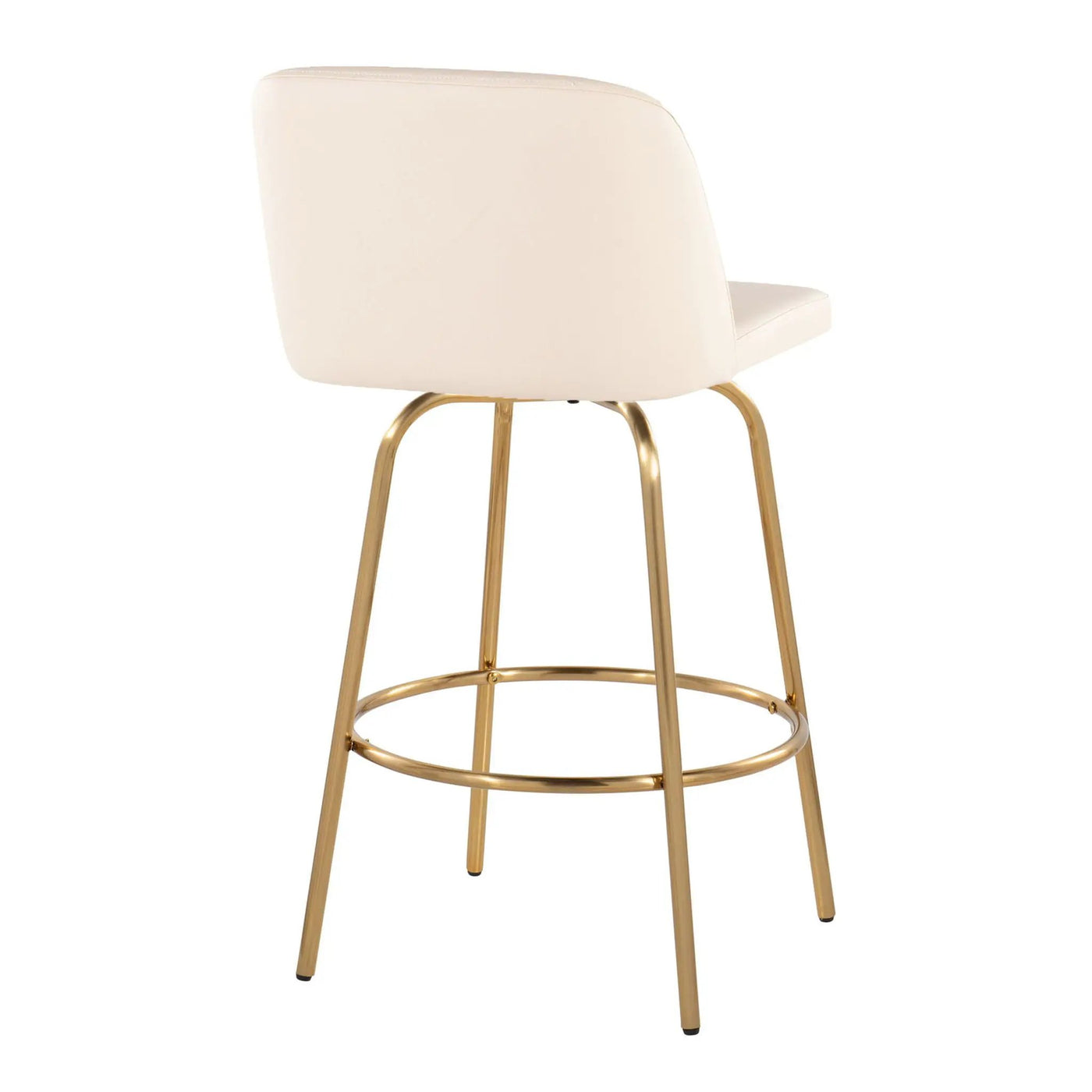 Toriano - Contemporary, Fixed Height Counter Stool With Swivel With Round Footrest (Set of 2) by HouseOfZazla