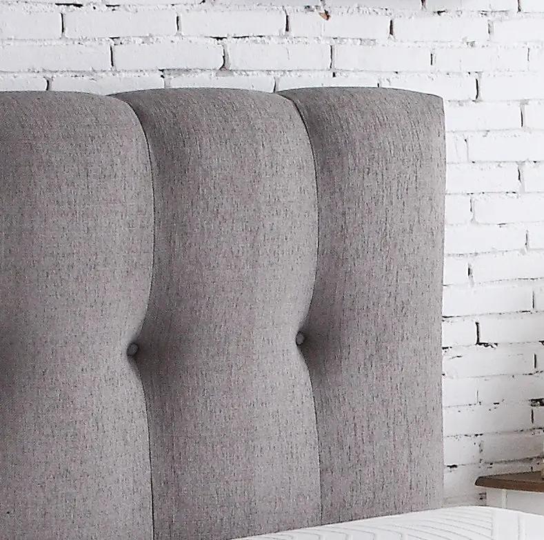 Bridgevine Home - Queen Size Tufted Upholstered Headboard With Nailhead Trim - Gray by HouseOfZazla