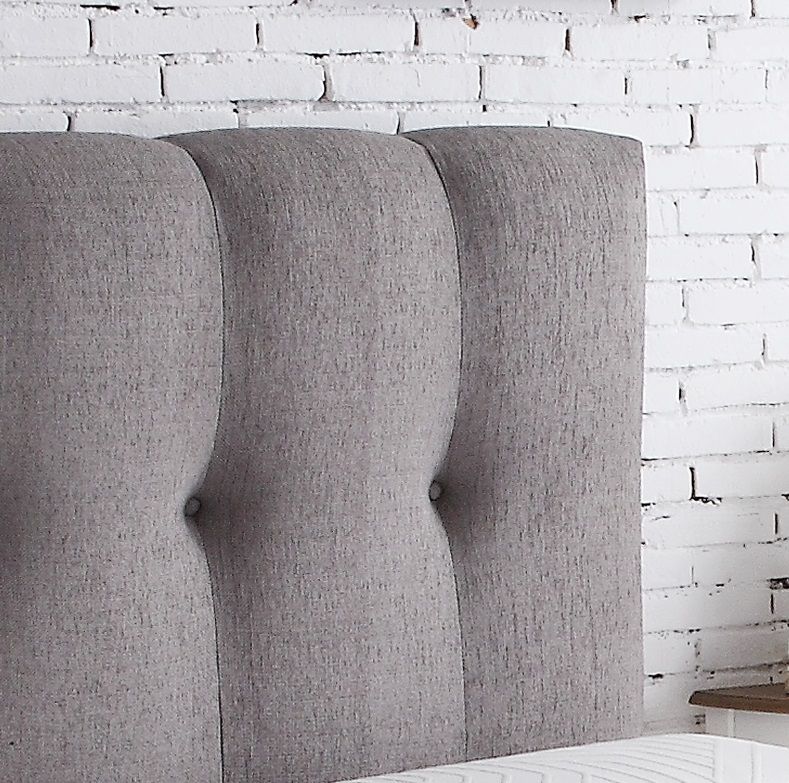 Bridgevine Home - Queen Size Tufted Upholstered Headboard With Nailhead Trim - Gray by HouseOfZazla