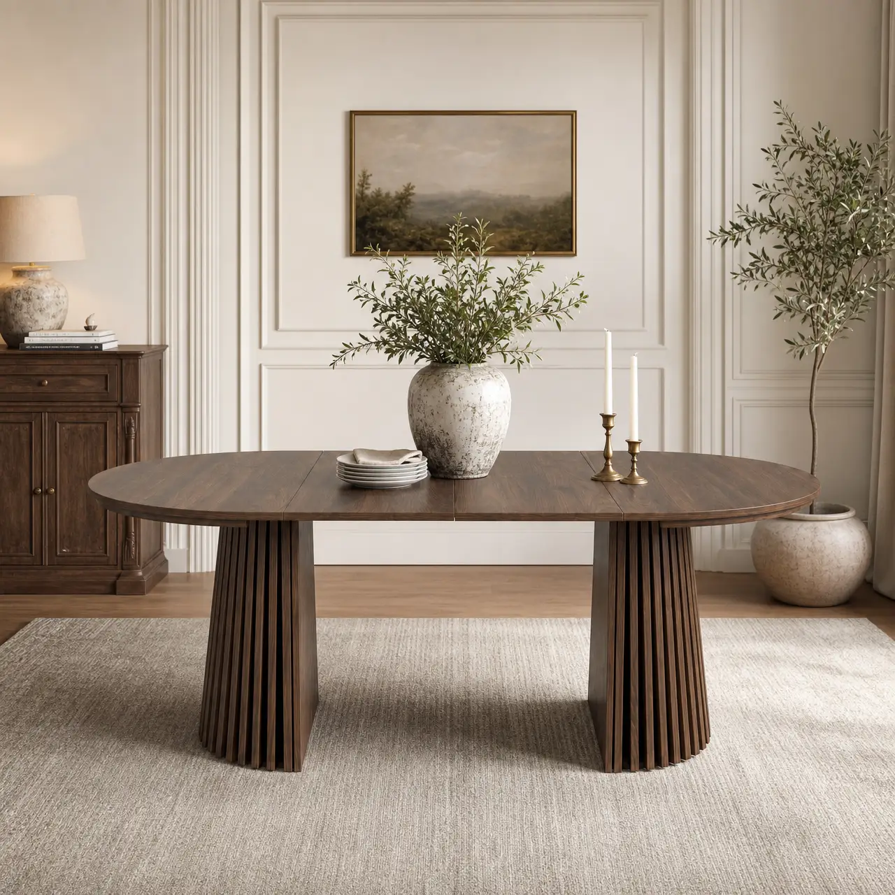 Walnut-Colored Wooden Dining Table by HouseOfZazla
