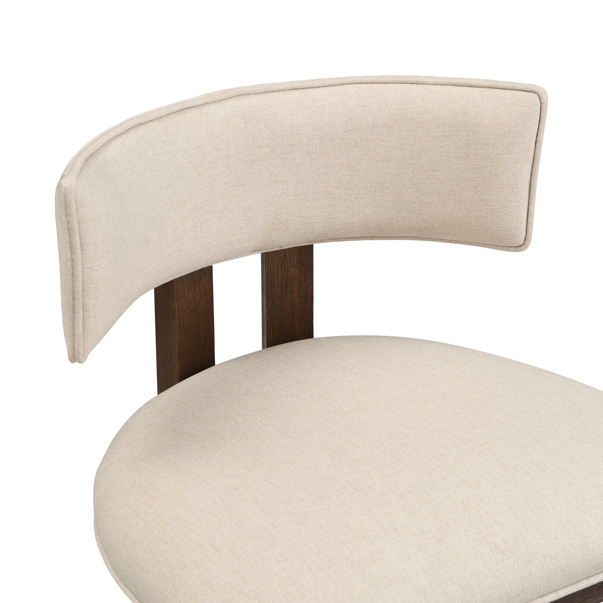 26" Counter Height Bar Stool, Upholstered Counter Stools (Set of 2) - Walnut & Beige by HouseOfZazla