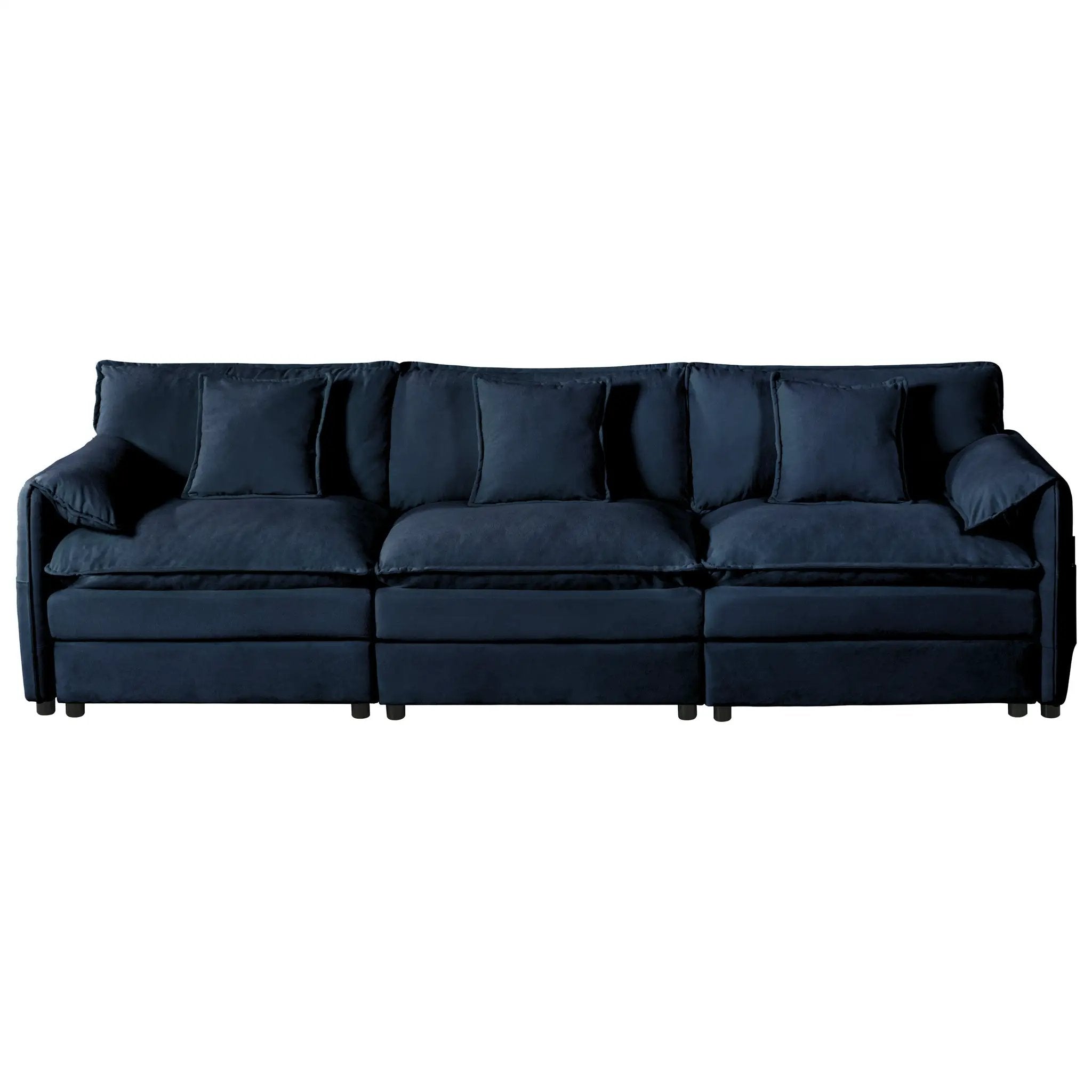 Modern Chenille Oversized Deep Seat Sectional Sofa by BLAKHOM