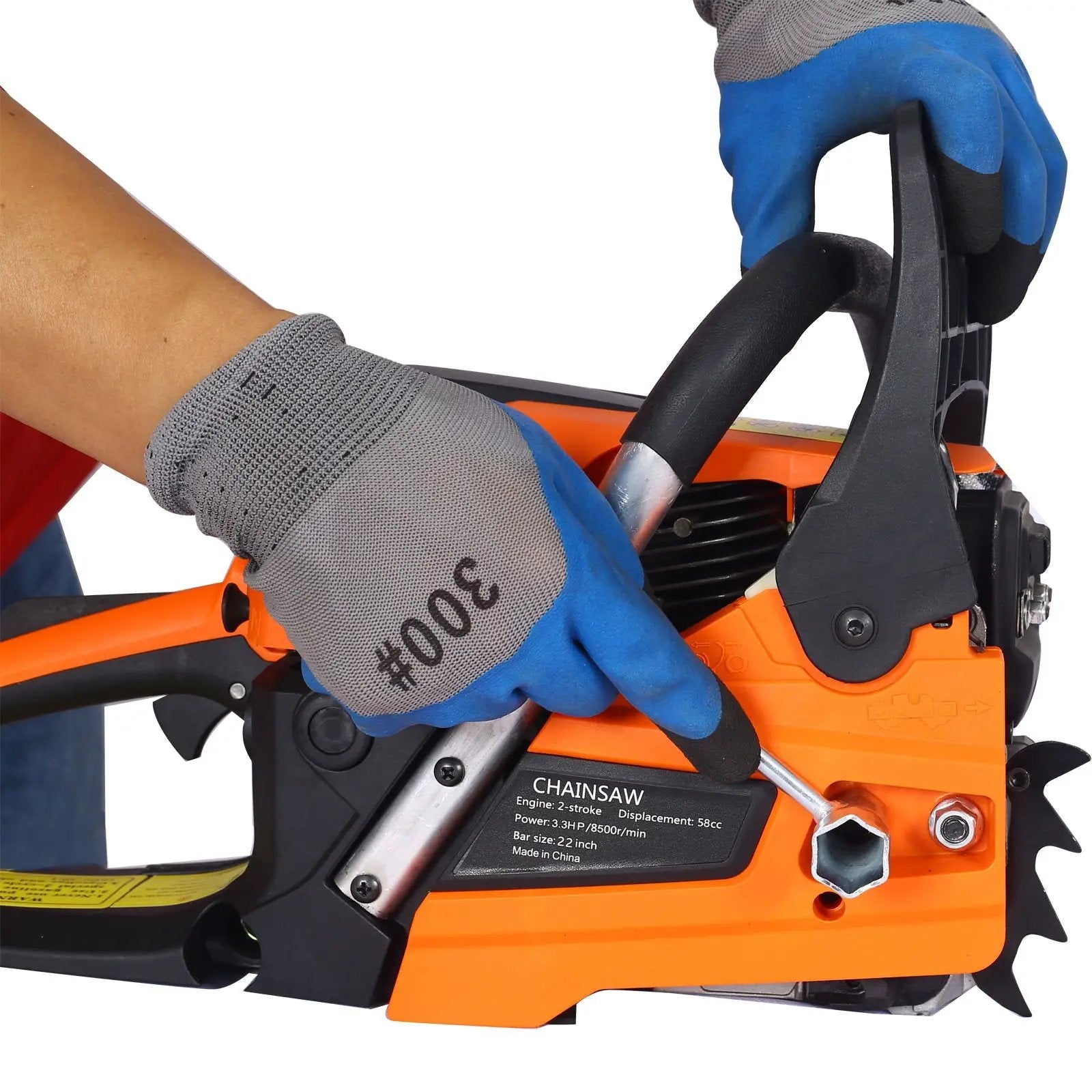 High Performance 22" 58Cc Gasoline Chainsaw For Trees And Wood Cutting Epa Compliant - Orange by HouseOfZazla