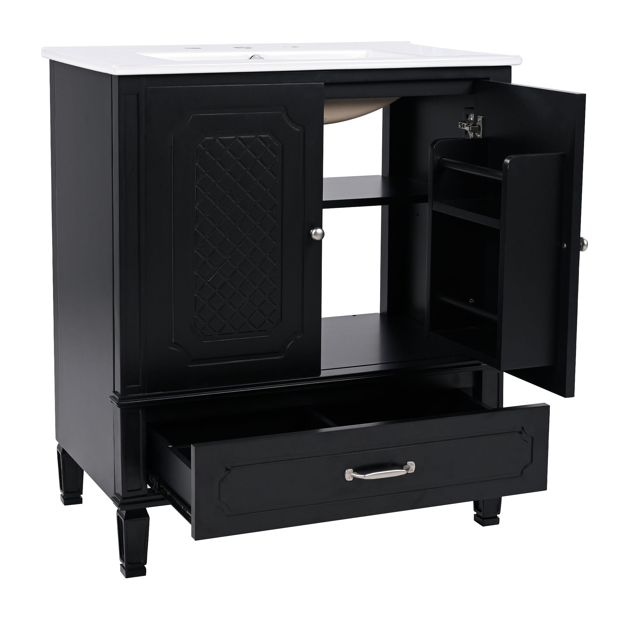 Bathroom Vanity With Sink, Soft Closing Door, Multi Functional Storage by HouseOfZazla