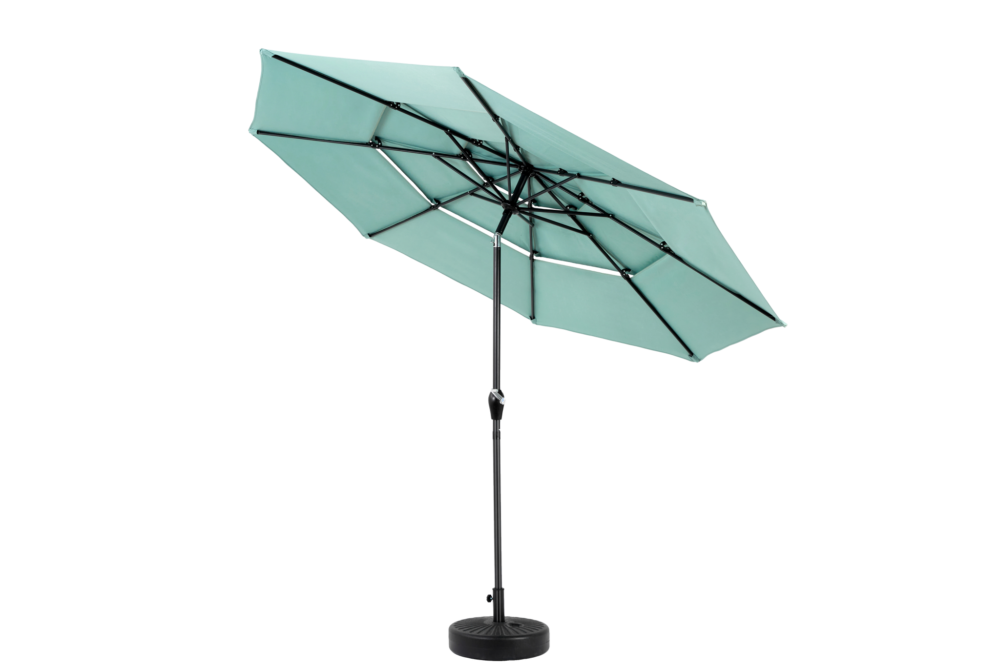 Aluminium 10ft 3 Tier Auto-Tilt Outdoor Patio Umbrella - Light Green by HouseOfZazla