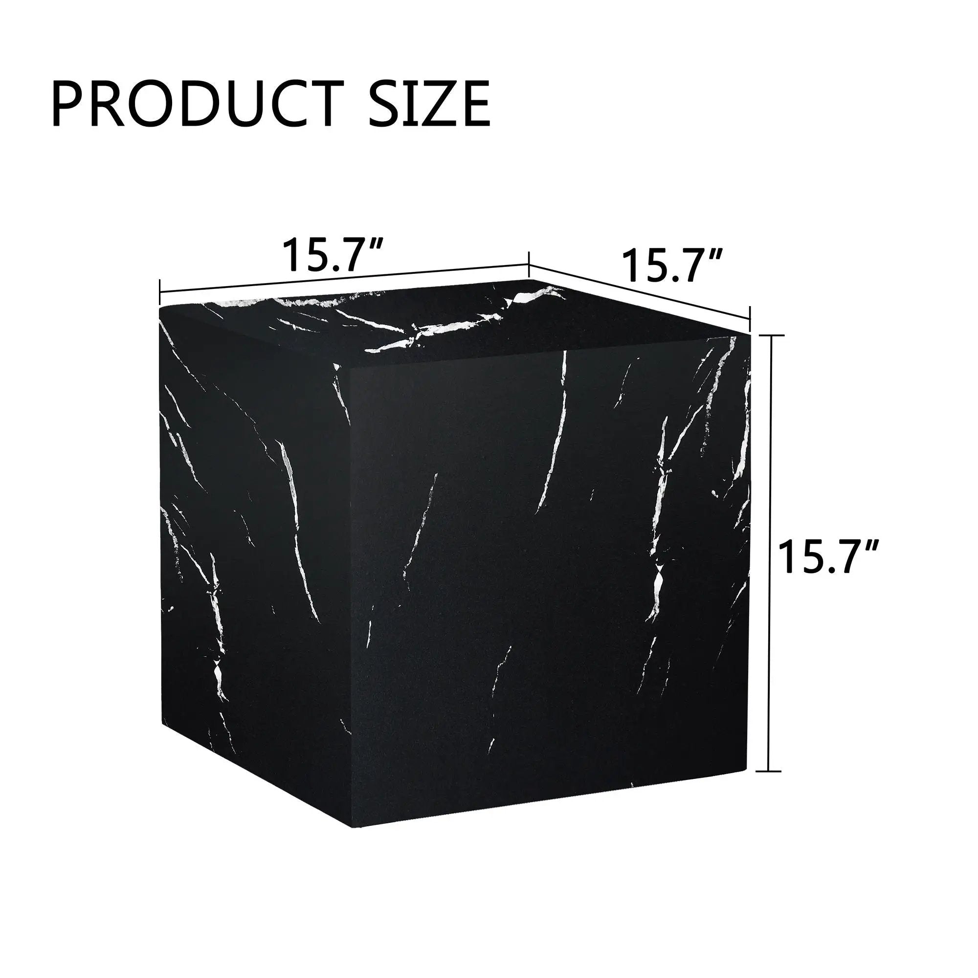 Luxurious Marble Texture Coffee Table Cube Design Elegant Living Room Accent - Black by Unique Piece Furniture