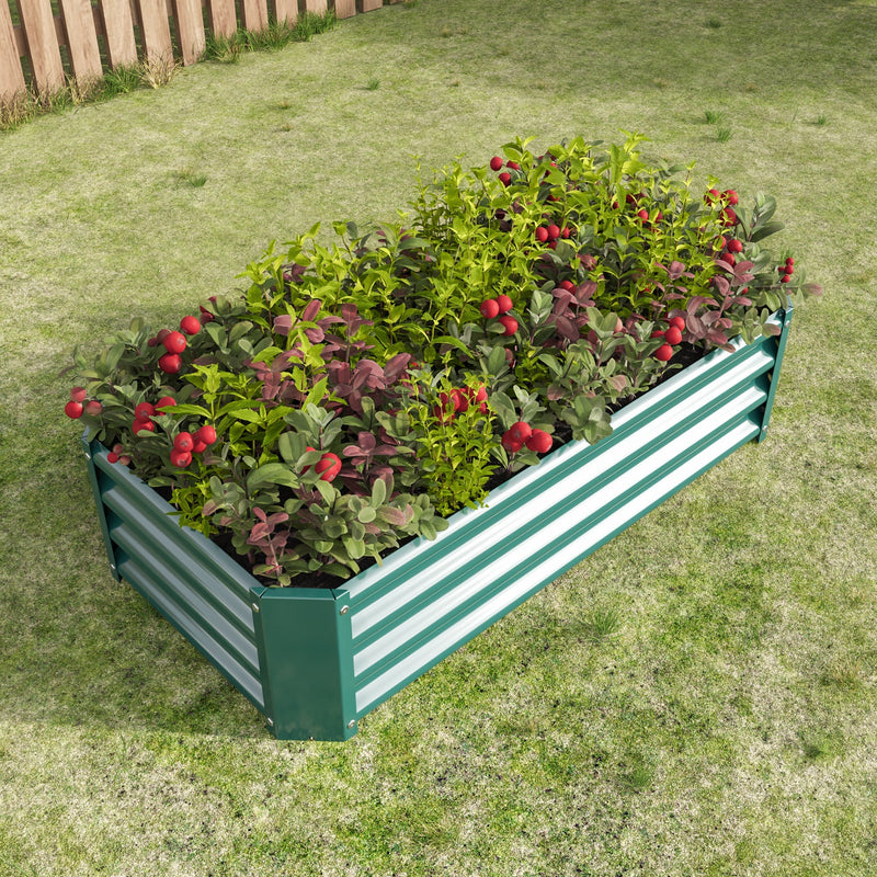 Metal Raised Garden Bed, Rectangle Raised Planter 4×2×1ft by HouseOfZazla