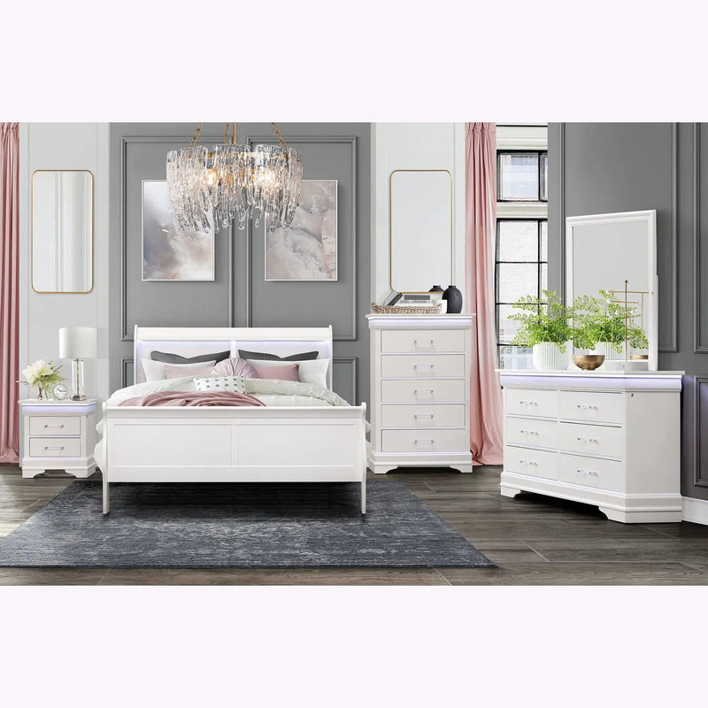 Charlston - Bed With LED by Unique Piece Furniture