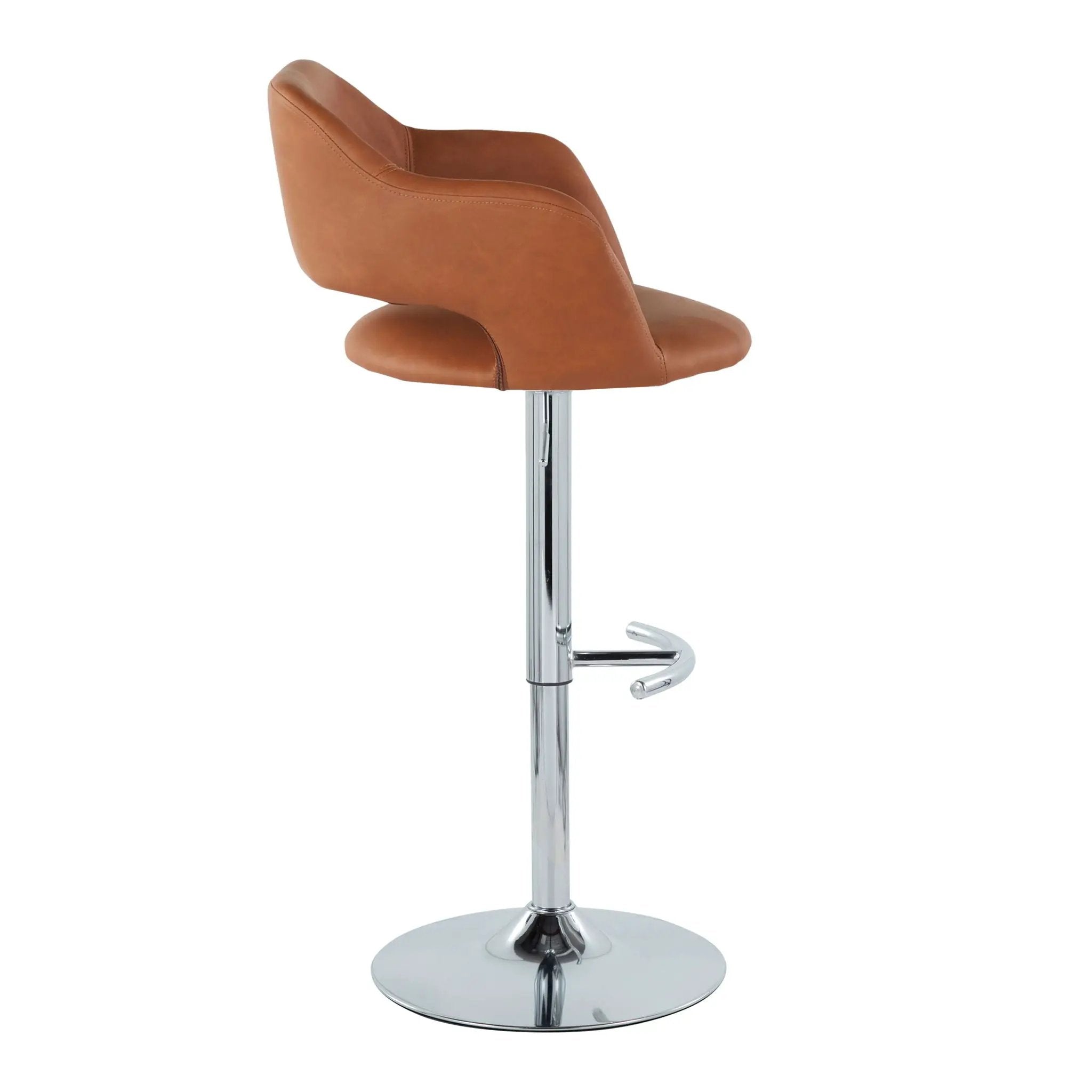 Margarite - Contemporary Ajustable Barstool With Swivel With Rounded T Footrest (Set of 2) by Unique Piece Furniture