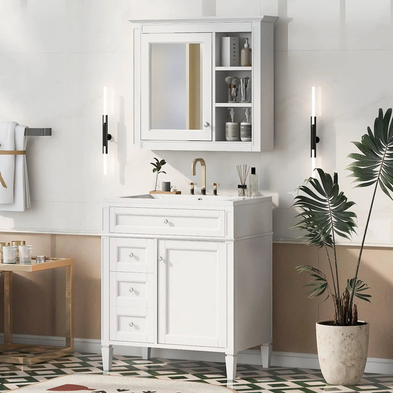 Bathroom Vanity With Medicine Cabinet and Storage by HouseOfZazla