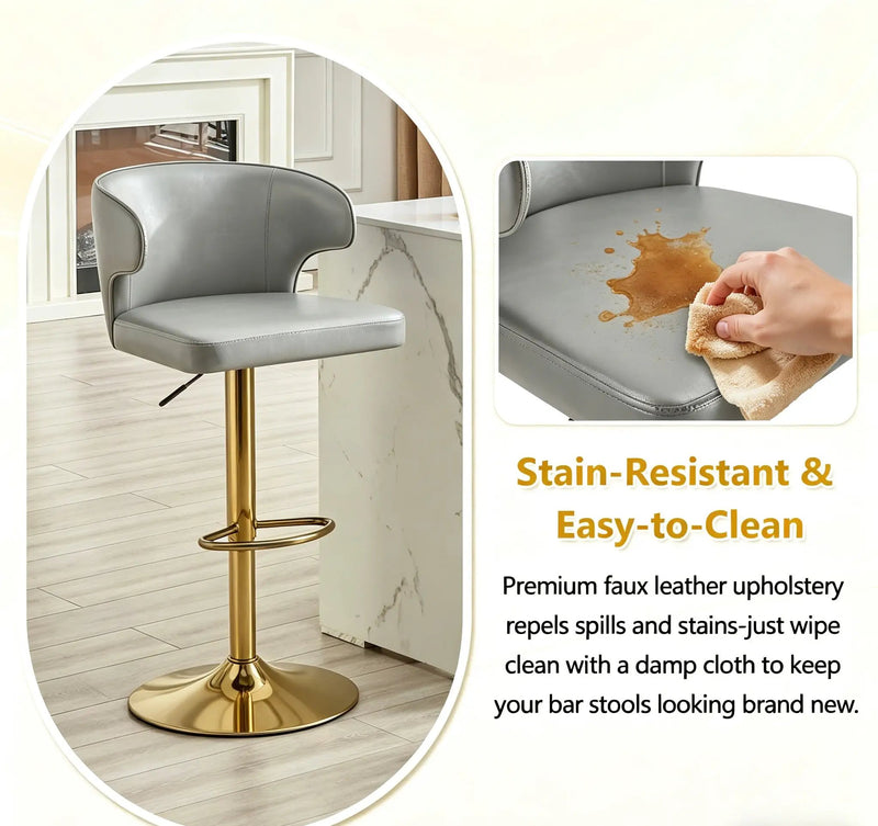 Modern Rotating Adjustable Bar Chair Set - Grey by HouseOfZazla