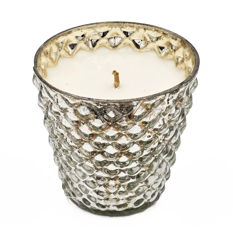 Scented Soy Wax Candle Glass (Set of 4) - Silver by Unique Piece Furniture