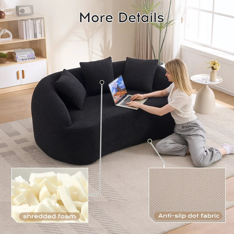 LY-049S Curved Modern Boneless Sofa Loveseat by HouseOfZazla
