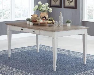 Skempton - RECT DRM Table w/Storage - White by Unique Piece Furniture