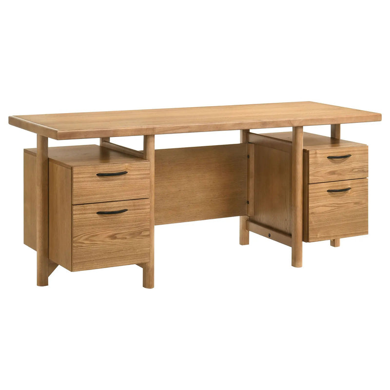 Roldan 69-inch 4-drawer Computer Desk with File Drawer Light Ash by Unique Piece Furniture