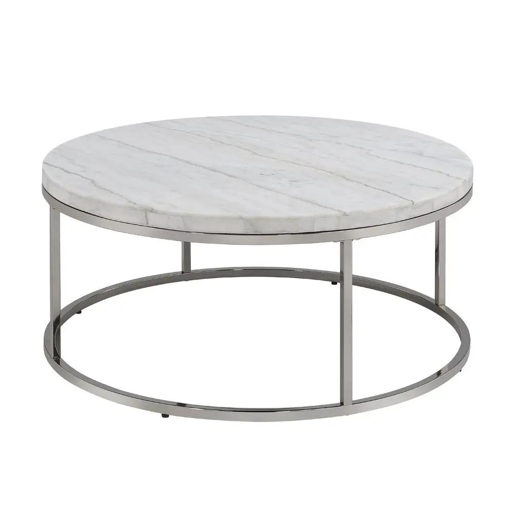 Zaidee - Coffee Table With Marble - Marble Top & Nickel by Unique Piece Furniture