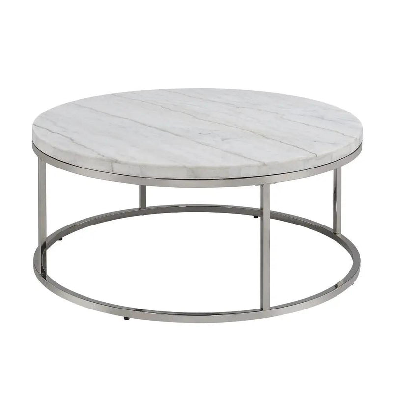 Zaidee - Coffee Table With Marble - Marble Top & Nickel by Unique Piece Furniture