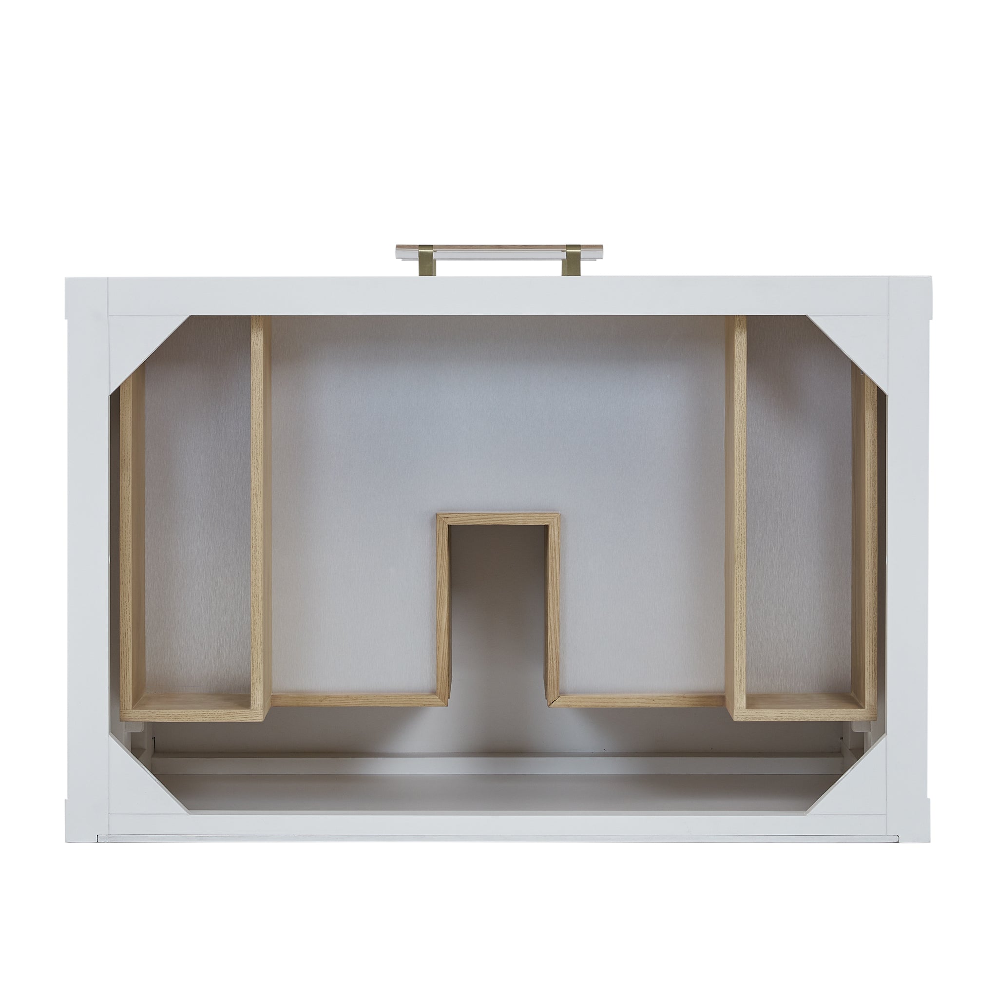 James Martin Olena 36" Single Bathroom Vanity, Polished White and Light Mappa Burl, view 8