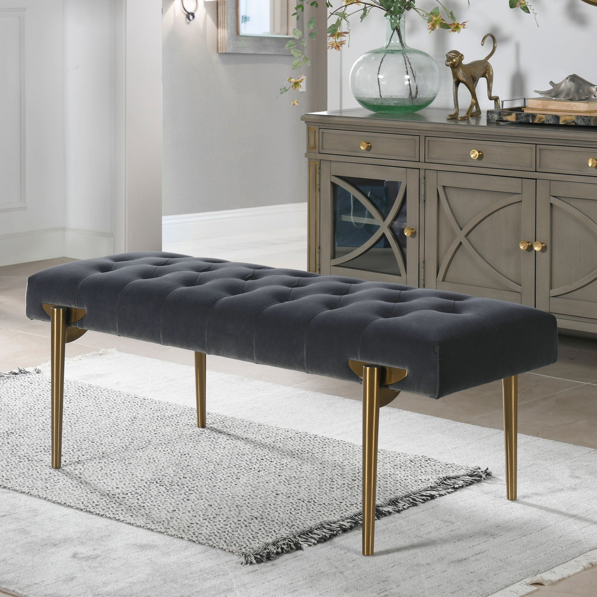 Aria - Upholstered Accent Bench by HouseOfZazla