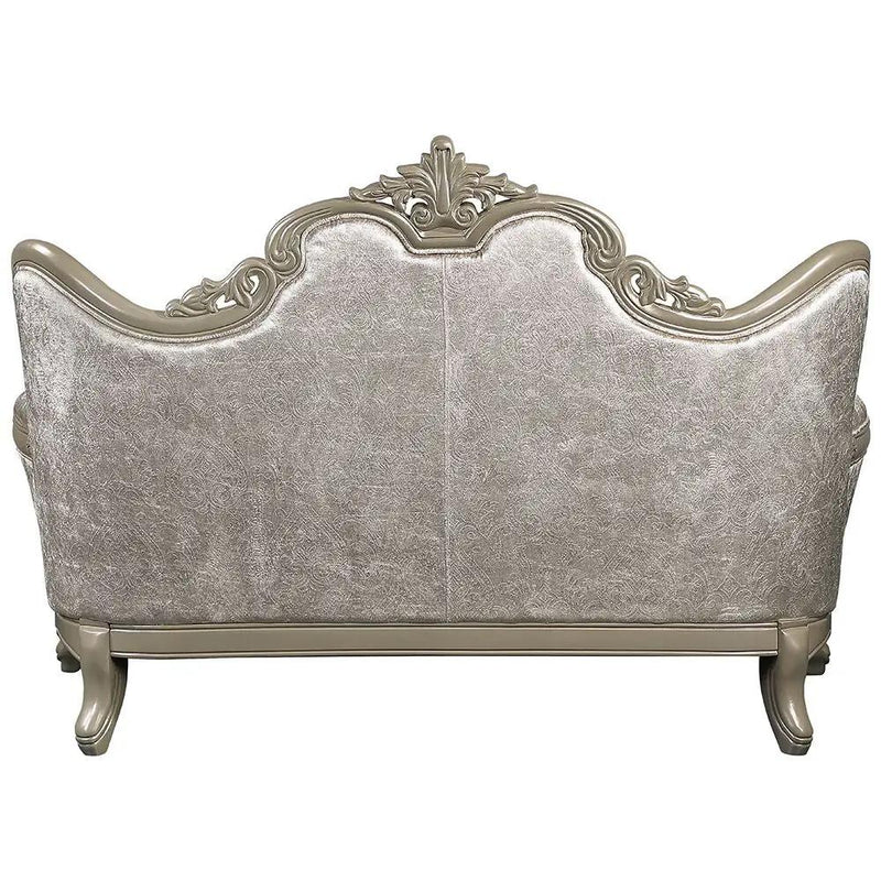 Libertee - Loveseat With 3 Pillows - Beige Fabric & Champagne by Unique Piece Furniture