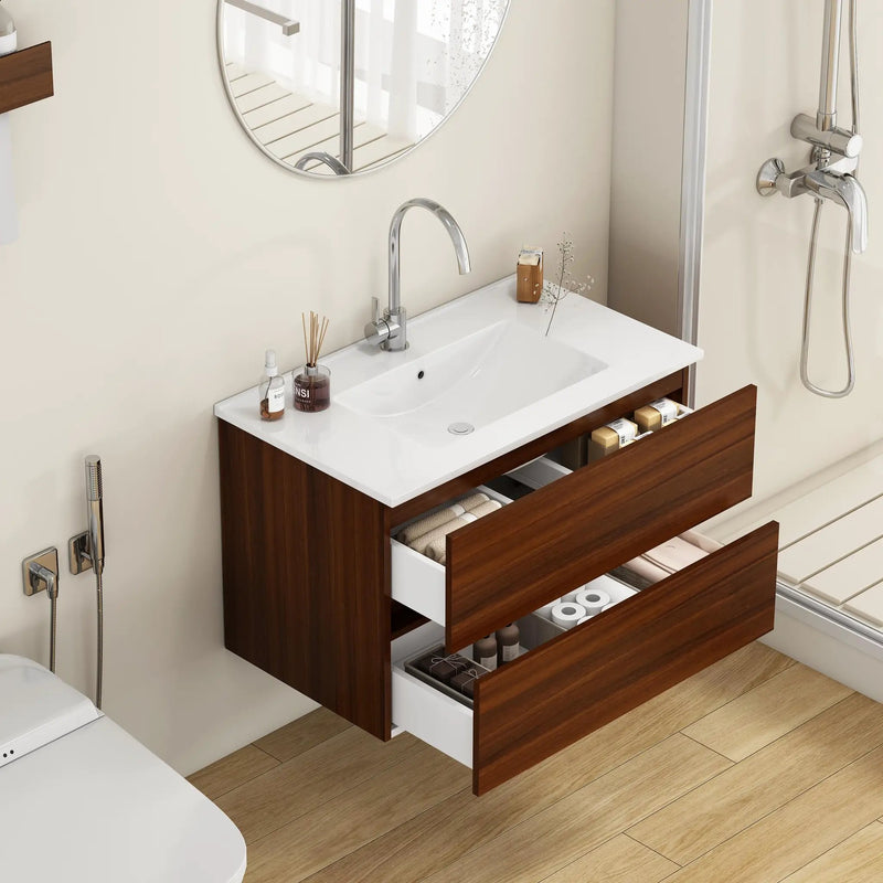 32-Inch Wall-Mounted Bathroom Vanity by HouseOfZazla