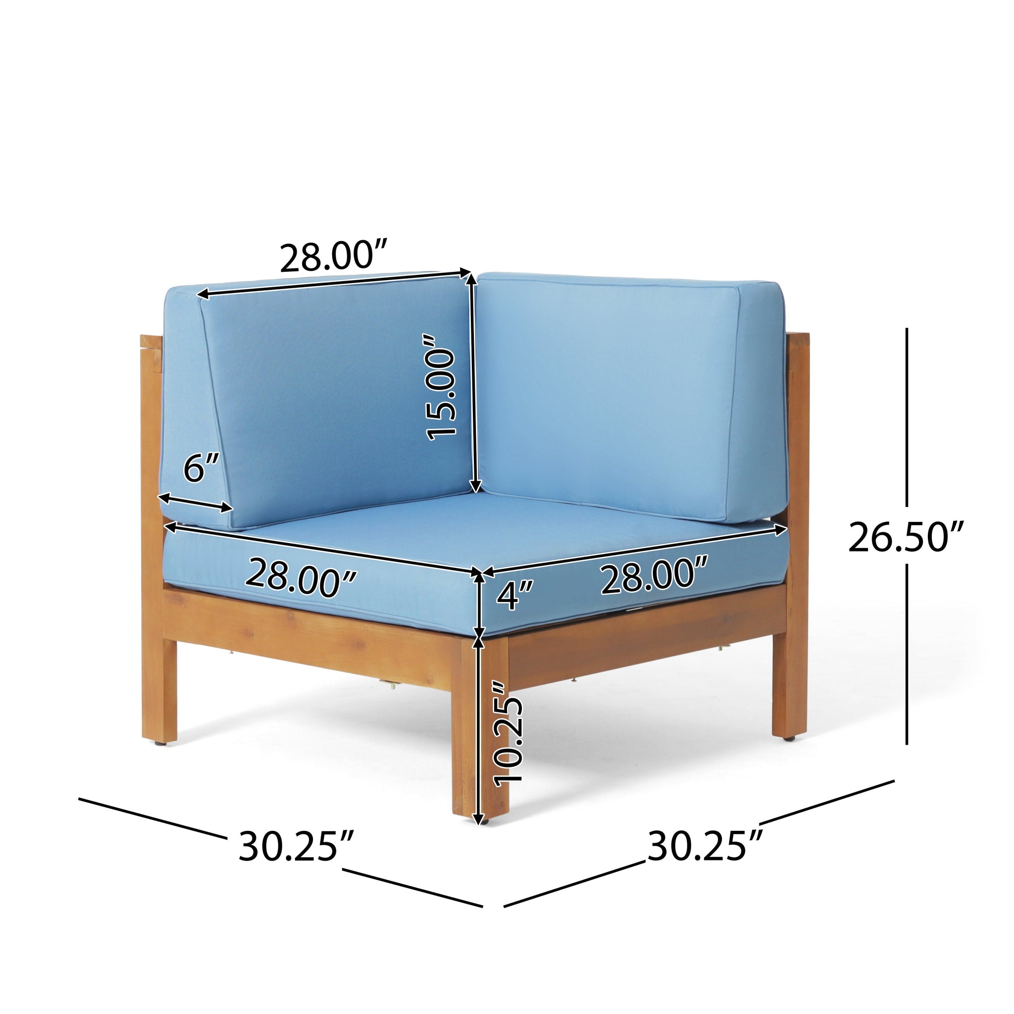 Brava X-Back 4-Piece Sofa Set, Blue by HouseOfZazla