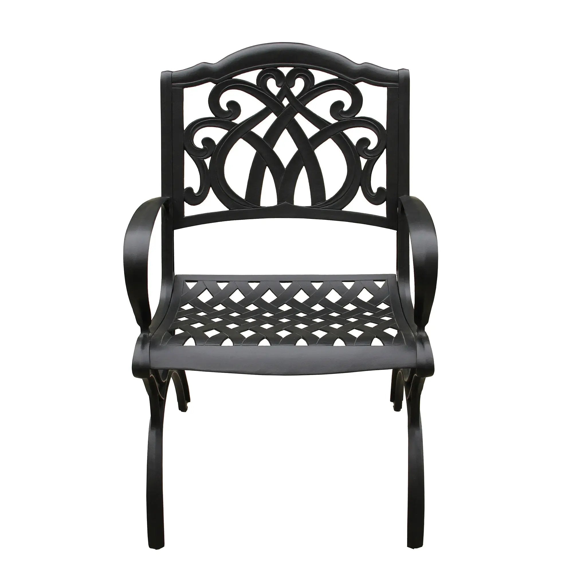 Outdoor Aluminum 7pc Round Patio Dining Set, Lazy Susan, Six Chairs by Sharicks