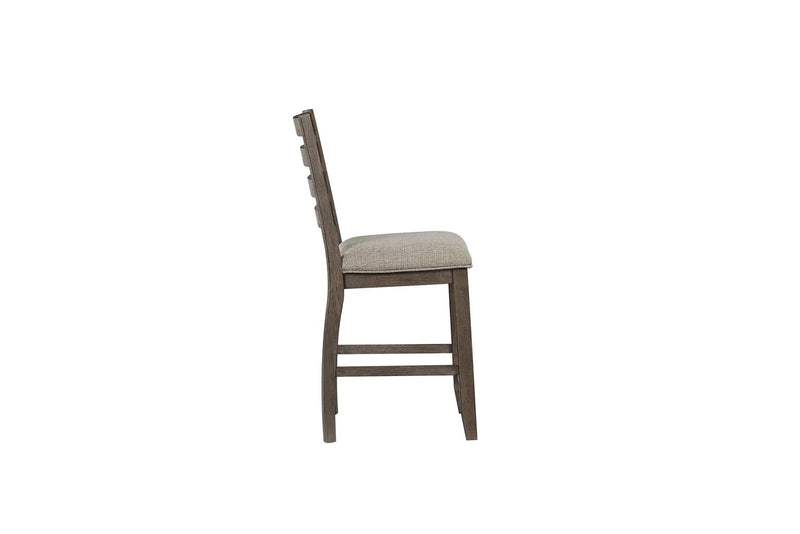 Counter Side Dining Stool With Ladder Back (Set of 2) - Gray by HouseOfZazla