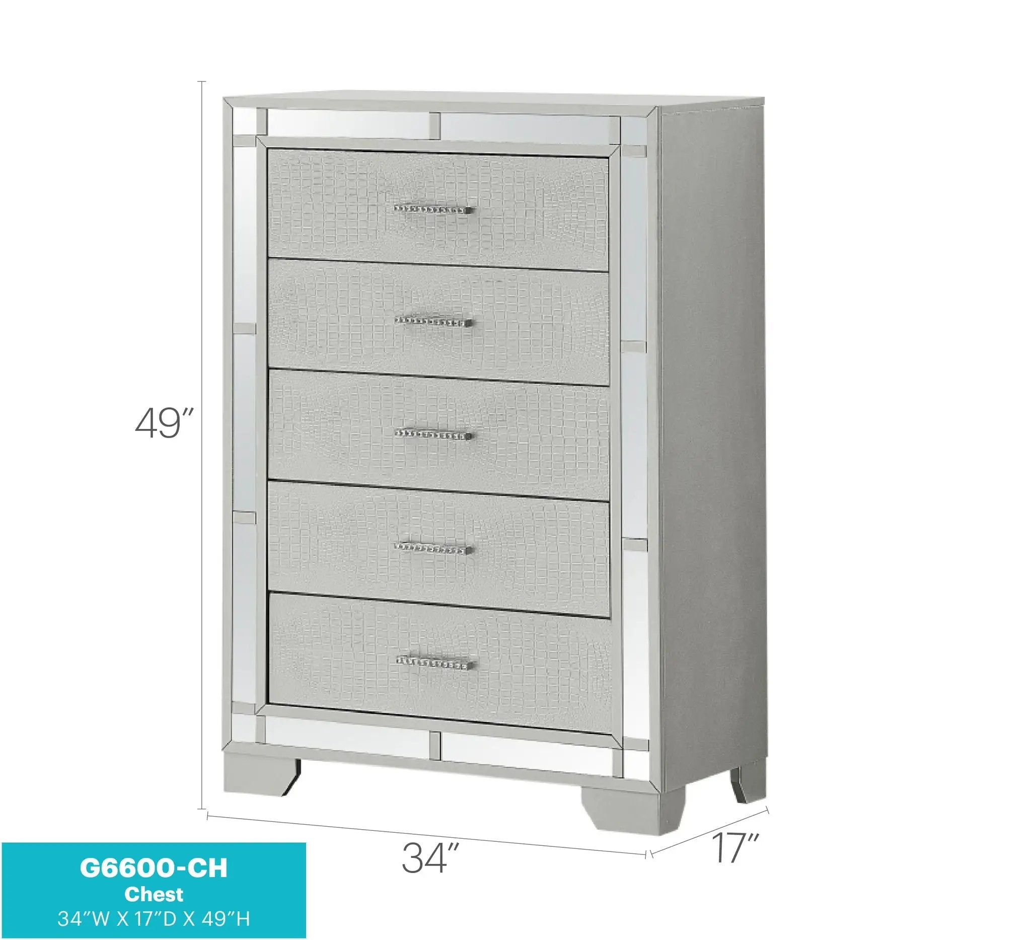 Madison - Chest - Silver Champagne by Unique Piece Furniture